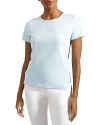 Hobbs London Pixie Cotton Tee In Mineral Blue