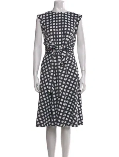 Pre-owned Hobbs London Plaid Print Midi Length Dress In Multi