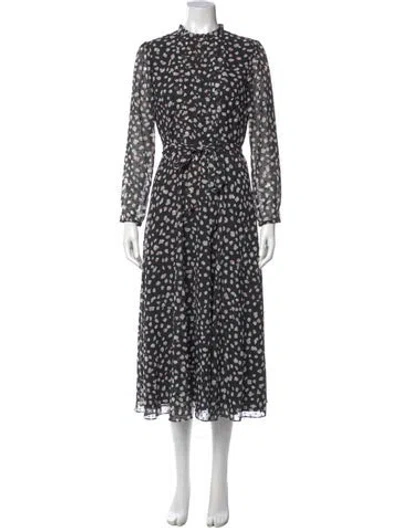Pre-owned Hobbs London Polka Dot Print Long Dress W/ Tags In Multi