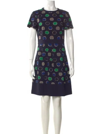 Pre-owned Hobbs London Polka Dot Print Mini Dress In Blue