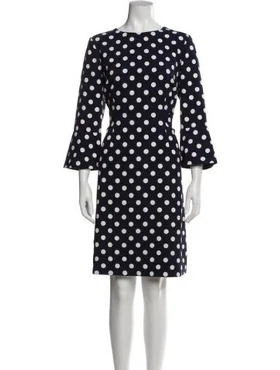 Pre-owned Hobbs London Polka Dot Print Mini Dress In Blue