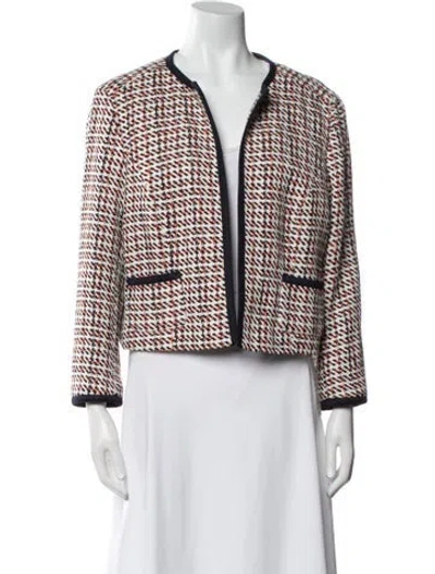 Pre-owned Hobbs London Printed Evening Jacket In Blue