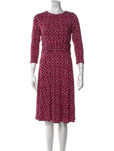 Pre-owned Hobbs London Printed Knee-length Dress In Multi
