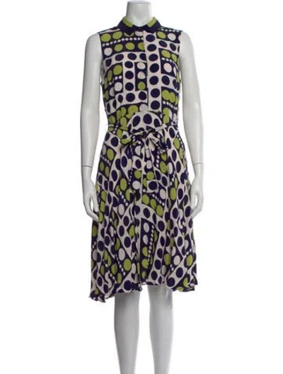 Pre-owned Hobbs London Printed Knee-length Dress In Multi