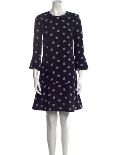 Pre-owned Hobbs London Printed Mini Dress In Black