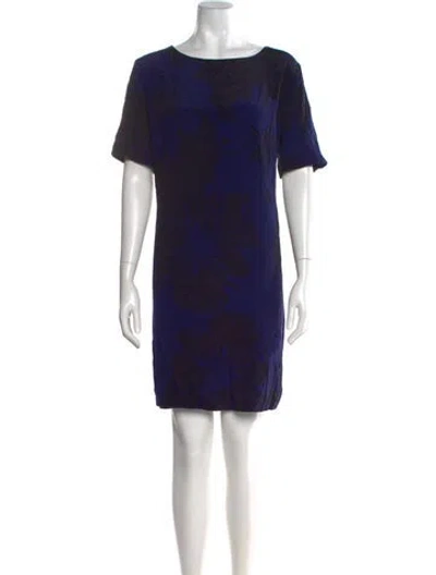 Pre-owned Hobbs London Printed Mini Dress In Blue