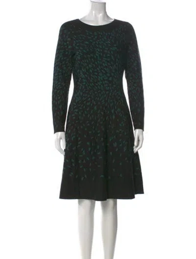 Pre-owned Hobbs London Printed Mini Dress In Green