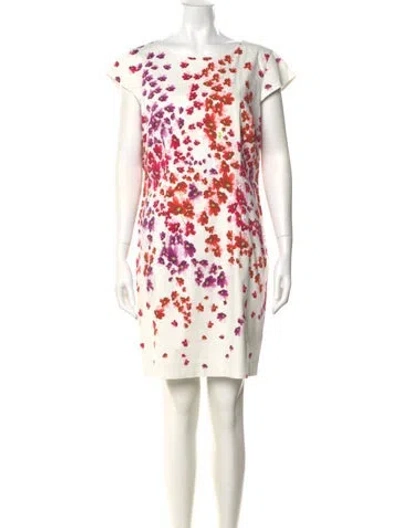 Pre-owned Hobbs London Printed Mini Dress In White