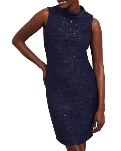 Hobbs London Prisha Tweed Dress In Midnight Navy