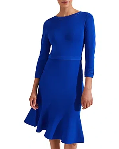 Hobbs London Quinn Knitted Dress In Egyptian Blue