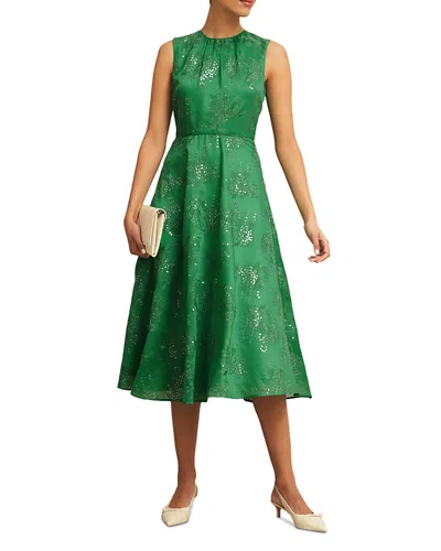 Hobbs London Rachel Embellished Dress In Cilantro Green