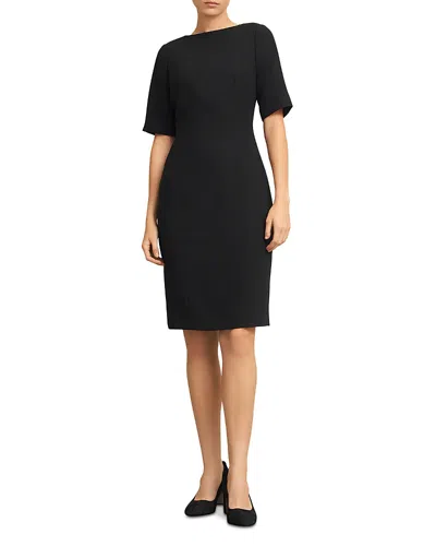 Hobbs London Rae Crepe Shift Dress In Black