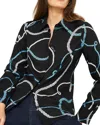 Hobbs London Raya Rope Print Blouse In Navy Multi