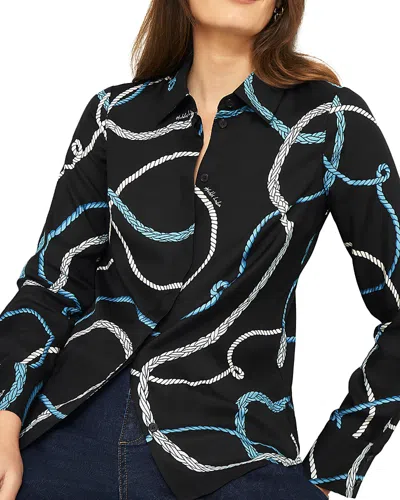 Hobbs London Raya Rope Print Blouse In Navy Multi
