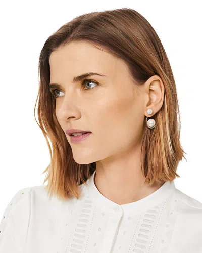 Hobbs London Robyn Glass Pearl Drop Earrings In Gold