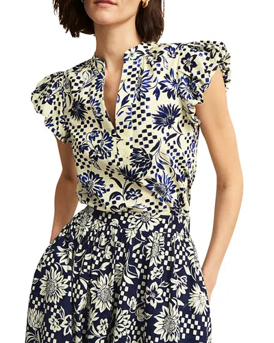 Hobbs London Rousham Top In Cream Navy