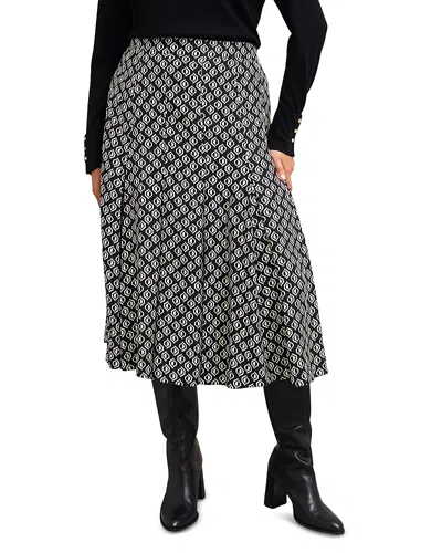 Hobbs London Roxanne Geometric Print Skirt In Black Cream