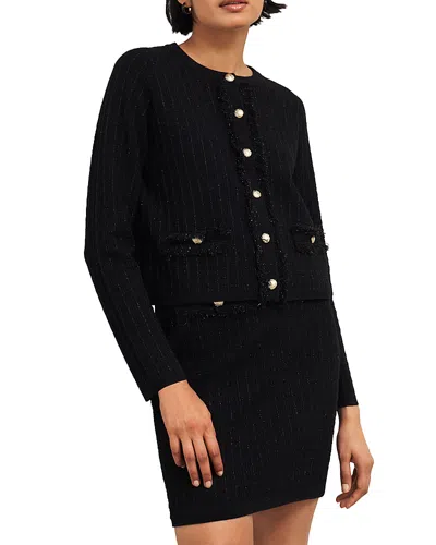 Hobbs London Sairey Sparkle Knit Jacket In Black