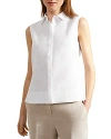 Hobbs London Salem Linen Top In White