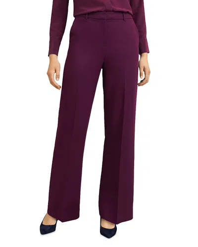 Hobbs London Sami Wide Leg Pants In Warm Plum