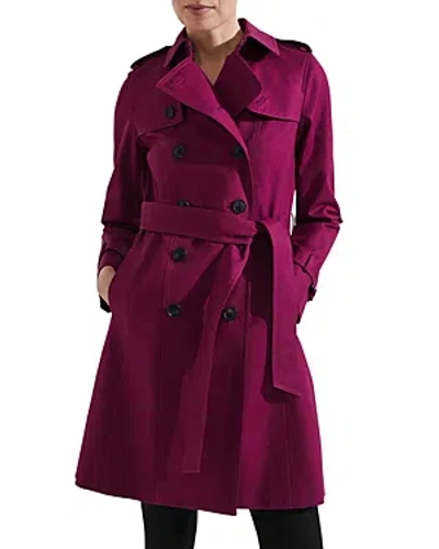 Hobbs London Saskia Trench Coat In Warm Plum