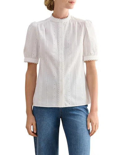 Hobbs London Sawyer Embroidered Blouse In White