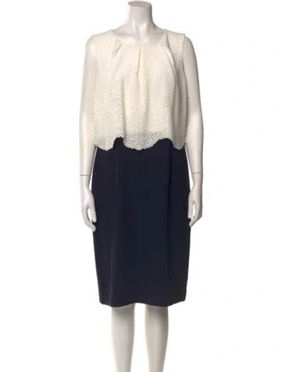 Pre-owned Hobbs London Scoop Neck Knee-length Dress In Neutral