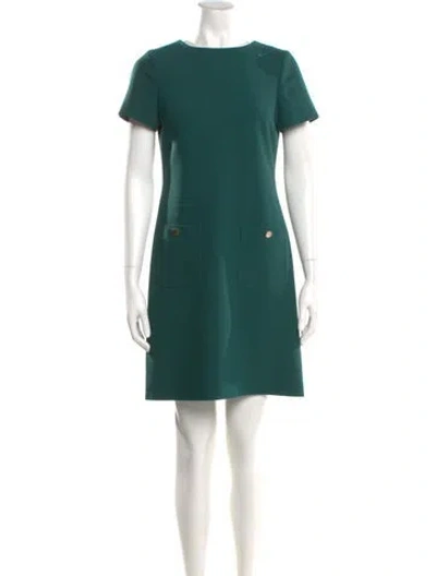 Pre-owned Hobbs London Scoop Neck Mini Dress In Green