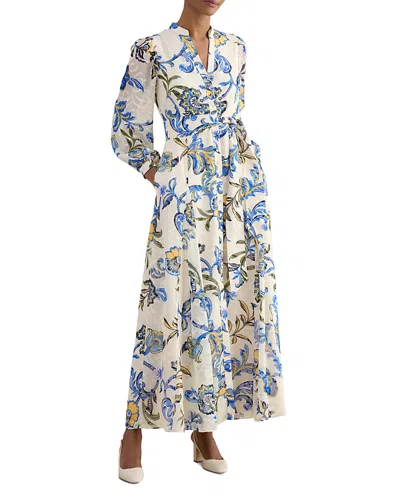 Hobbs London Shanice Floral Tie Waist Shirt Dress In Multi