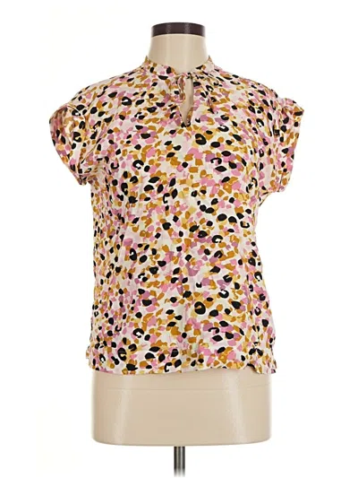 Pre-owned Hobbs London Short Sleeve Blouse In Pink