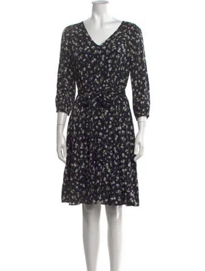 Pre-owned Hobbs London Silk Knee-length Dress In Blue
