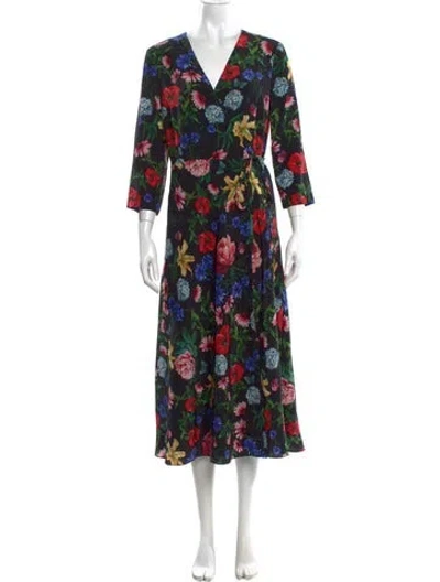 Pre-owned Hobbs London Silk Long Dress In Black