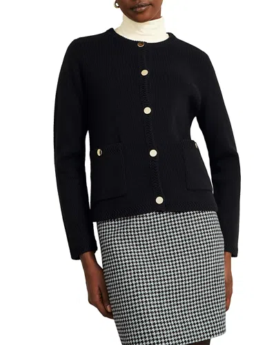 Hobbs London Simona Knitted Jacket In Black