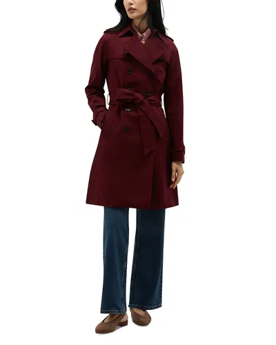 Hobbs London Skylar Trench Coat In Burgundy