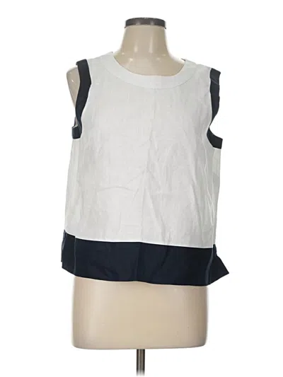 Pre-owned Hobbs London Sleeveless Blouse In White