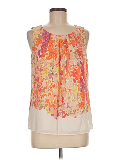Pre-owned Hobbs London Sleeveless Silk Top Orange Halter Neckline Tops