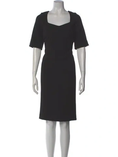 Pre-owned Hobbs London Square Neckline Knee-length Dress In Green