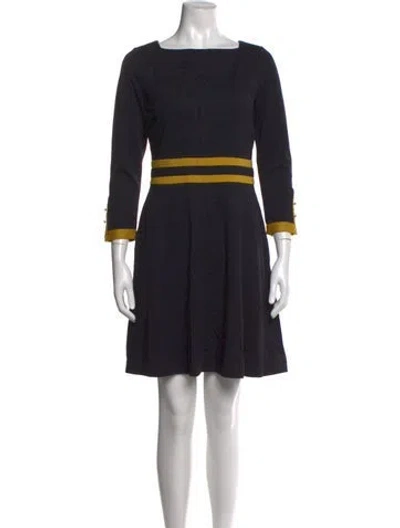 Pre-owned Hobbs London Square Neckline Mini Dress In Blue