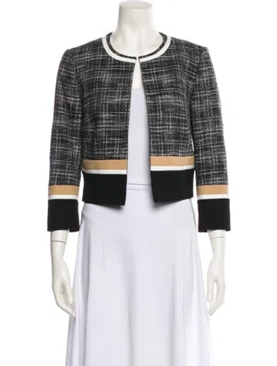 Pre-owned Hobbs London Striped Evening Jacket In Black