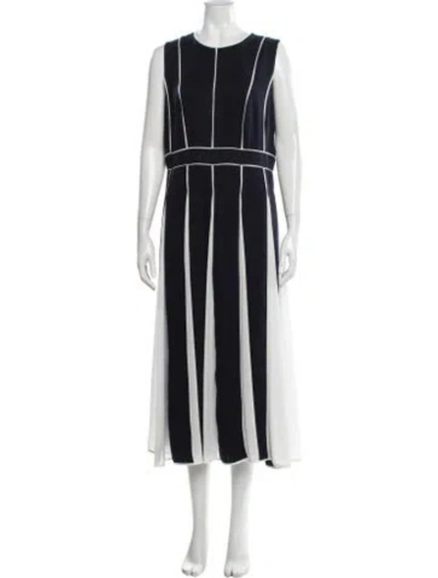 Pre-owned Hobbs London Striped Long Dress In Blue