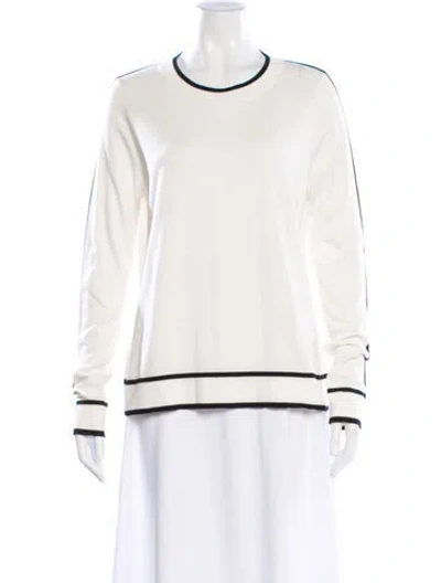 Pre-owned Hobbs London Striped Scoop Neck Sweater In Neutral