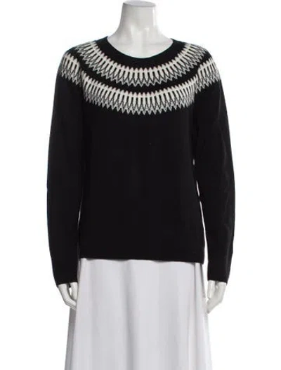 Pre-owned Hobbs London Striped Turtleneck Sweater In Black
