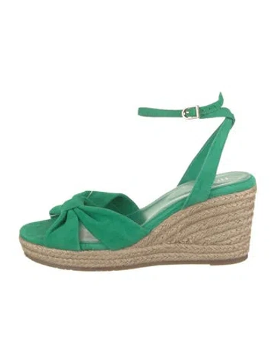 Pre-owned Hobbs London Suede Espadrilles In Green