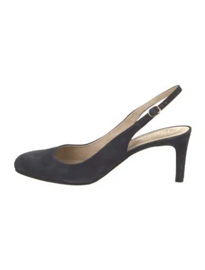 Pre-owned Hobbs London Suede Slingback Pumps In Blue