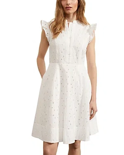 Hobbs London Sulby Floral Eyelet Limited Dress In White