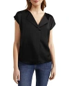 Hobbs London Sylvie Notch Collar Top In Black