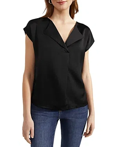 Hobbs London Sylvie Notch Collar Top In Black