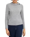 Hobbs London Talia Roll Neck Sweater In Grey Marl