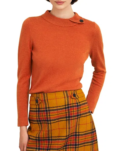 Hobbs London Talia Roll Neck Sweater In Orange