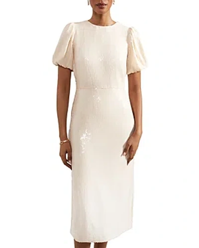Hobbs London Tamzin Sequin Sheath Dress In White